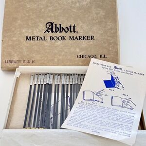 NOS Abbott Metal Book Marker Citation Indicator Set Bible Study Chicago IL VTG